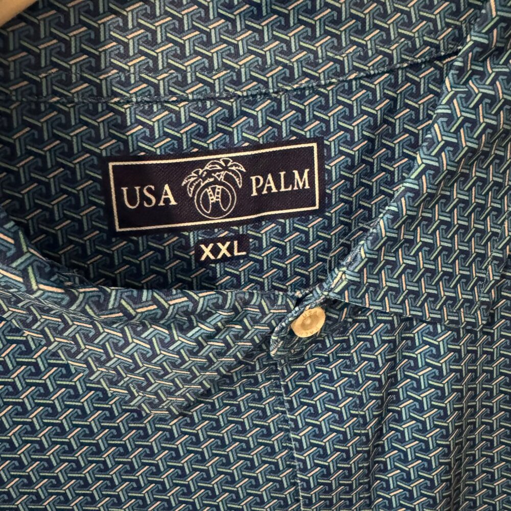 Usa Palm Xxl Performance Button Down Like New! - image 2